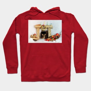 christmas George the mouse in a log pile house Hoodie